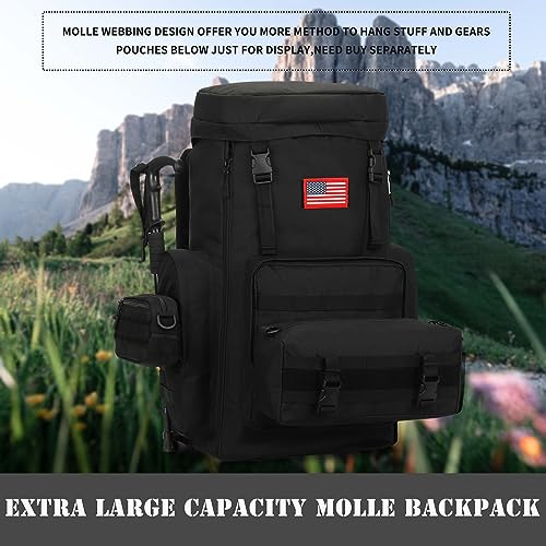 4land Big Camping Backpack for Men, Extra Large Hiking Backpack for Travel, 60L70L85L Oversized Waterproof Military Rucksack