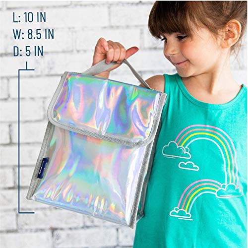 Wildkin 15 Inch Kids Backpack Bundle with Lunch Bag (Holographic)