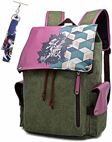 KOOPPET Japanese Anime Backpacks Canvas Shoulders bag 3D Print Daypack Schoolbag Laptops Back Pack for Anime Fans Backpack Unisex Kid's Laptop, Tomioka Giyuu