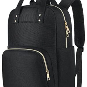 Laptop Backpack Women, Computer Backpack Women, Lightweight Backpack for Travel, Stylish Women Work Bag, College Casual Daypack 15.6 Inch, Waterproof Business Computer Backpack for Ladies Nurse, Black