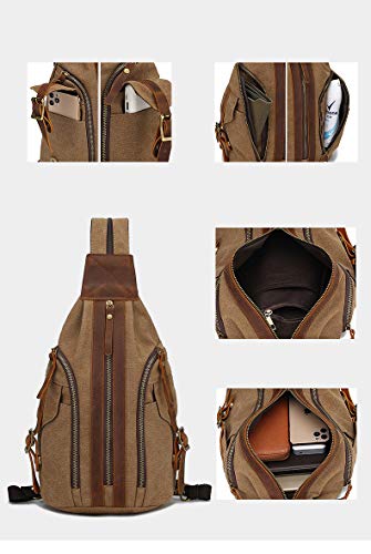 peacechaos Sling Bag - Crossbody backpack Shoulder Casual Daypack Rucksack for Outdoor Cycling Hiking Travel (Grey)