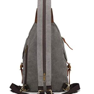 peacechaos Sling Bag - Crossbody backpack Shoulder Casual Daypack Rucksack for Outdoor Cycling Hiking Travel (Grey)