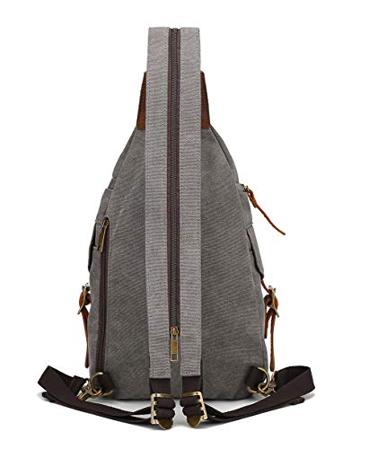 peacechaos Sling Bag - Crossbody backpack Shoulder Casual Daypack Rucksack for Outdoor Cycling Hiking Travel (Grey)