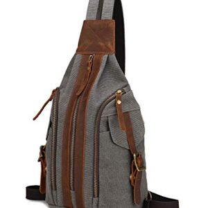 peacechaos Sling Bag - Crossbody backpack Shoulder Casual Daypack Rucksack for Outdoor Cycling Hiking Travel (Grey)