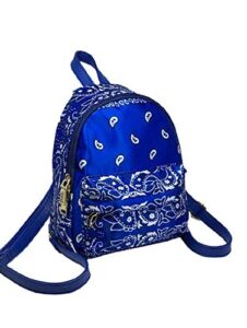 mata shoes backpack bags for women with bandana print (blue bandana)