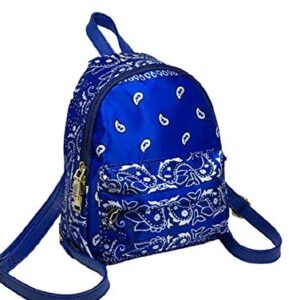 Mata Shoes Backpack Bags for Women with Bandana Print (Blue Bandana)