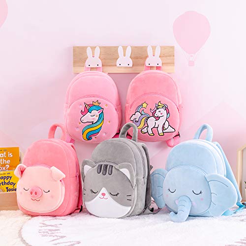 Lazada Toddler Backpack Cat Animal Kids Backpacks for Girls Kitty Plush Bag Gray Age 3+