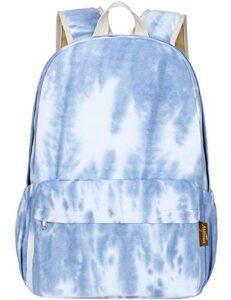 canvas school bag backpack girls or boy, ranibow style unisex fashionable canvas zip backpack school college laptop bag for teens girls students casual lightweight travel daypack outdoor(blue)