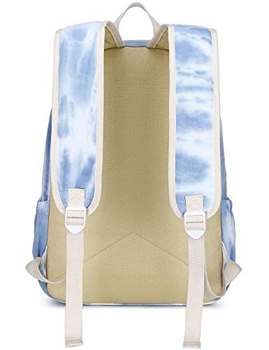 Canvas School Bag Backpack Girls or boy, Ranibow Style Unisex Fashionable Canvas Zip Backpack School College Laptop Bag for Teens Girls Students Casual Lightweight Travel Daypack Outdoor(Blue)