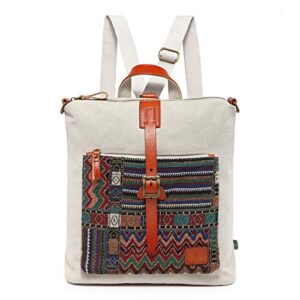 tsd brand four seasons convertible canvas backpack (ivory)