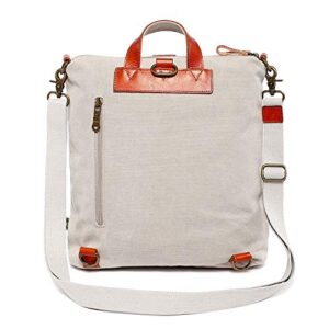 TSD Brand Four Seasons Convertible Canvas Backpack (Ivory)