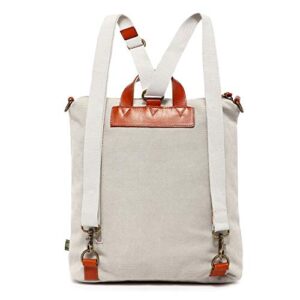 TSD Brand Four Seasons Convertible Canvas Backpack (Ivory)