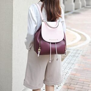 MKF Collection Backpack for Women Vegan Leather Bookbag Top Handle Bag Lady Fashion Pocketbook Travel bag Blue