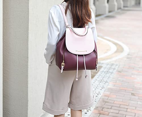 MKF Collection Backpack for Women Vegan Leather Bookbag Top Handle Bag Lady Fashion Pocketbook Travel bag Blue