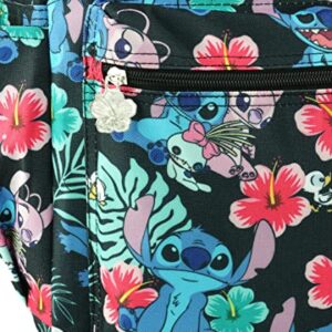 Lilo and Stitch 16 Inch Allover Print Backpack with Laptop Sleeve (Black W/Side Pockets)