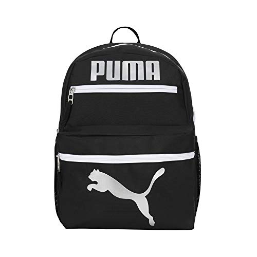 PUMA unisex child Meridian Backpacks, Black/Metallic, Youth Size US