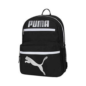 PUMA unisex child Meridian Backpacks, Black/Metallic, Youth Size US
