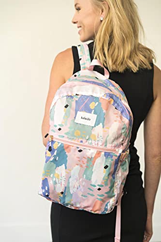 KALEIDO Stylish Lightweight Packable Foldable Backpack Pink Breeze Water Resistant, Convenient, Airport Friendly