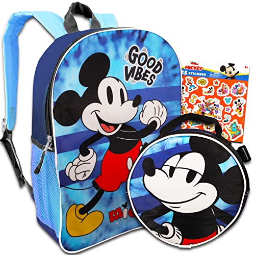 Mickey Mouse Backpack School Supplies Bundle ~ Mickey Lunch Box And Backpack Set With Mickey Mouse Stickers And Tattoos (Mickey School Supplies)