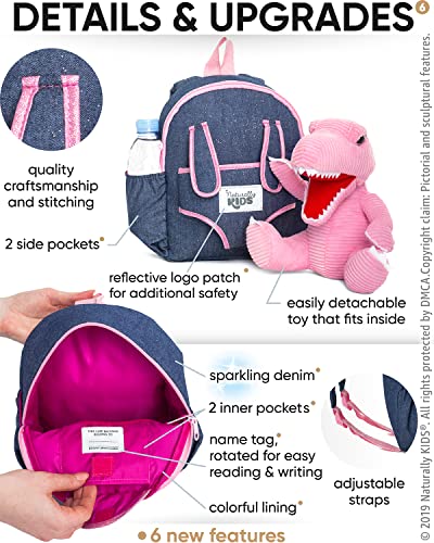 Pink Dinosaur Toys Girls, Dinosaur Toys for Kids 2-4, Gifts for 3 Year Old Girl Birthday Gift Ideas, Dinosaur Backpack Kids 3-5, Toddler Backpacks Girls 2-4, Toddler Girl Toys 3 Year Old Girls