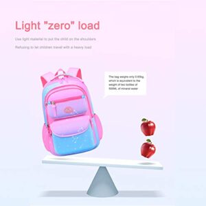 Reorzon Kids Primary School Backpack for Girls Toddler Kindergarten Preschool Starry Sky Gradient School Bookbag