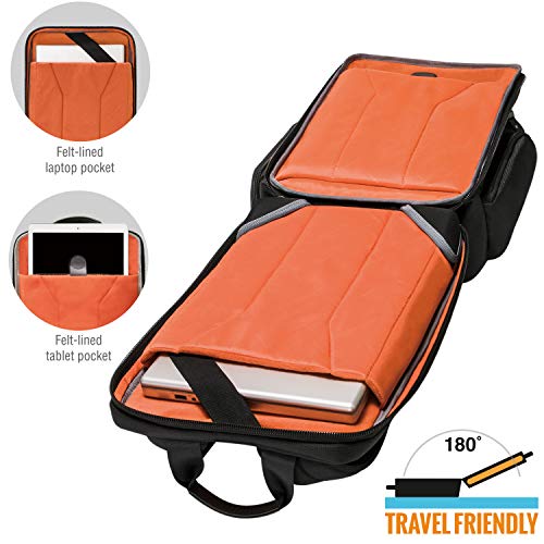 Everki Onyx Premium Business Executive 17.3-Inch Laptop Backpack, Ballistic Nylon and Leather, Travel Friendly (EKP132S17), Black