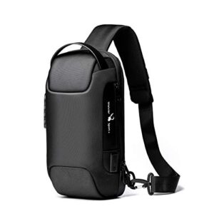 weixier anti theft sling bag shoulder crossbody backpack waterproof chest bag with usb, black