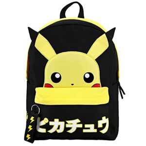 bioworld pokemon pikachu anime cartoon yellow & black polyester tech backpack