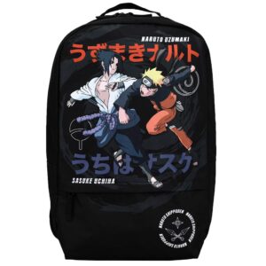 bioworld naruto anime cartoon naruto & sasuke character backpack