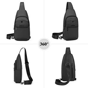 Pinprin Men’s Sling Bag Casual Crossbody Backpack Water-resistant Shoulder Chest Bag