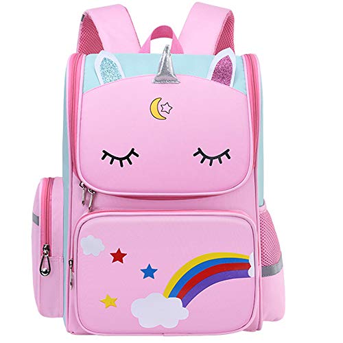 HT HONOR . TRUST Girls Backpack 16inch for 5 6 7 8 years old Backpacks Kids Elementary School Bag for Girls Pink Children BookBag