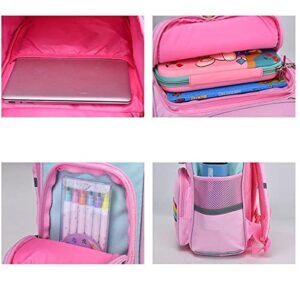 HT HONOR . TRUST Girls Backpack 16inch for 5 6 7 8 years old Backpacks Kids Elementary School Bag for Girls Pink Children BookBag