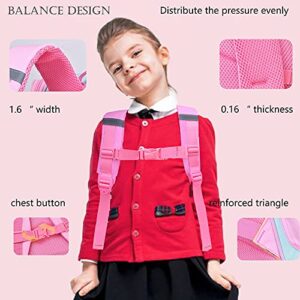 HT HONOR . TRUST Girls Backpack 16inch for 5 6 7 8 years old Backpacks Kids Elementary School Bag for Girls Pink Children BookBag