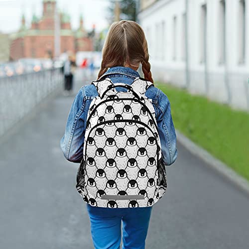 MNSRUU School Backpack with Chest Strap, Cute Penguin Print Laptop Backpack, Travel Hiking Backpack for Boys Girls, Rucksack, Knapsack