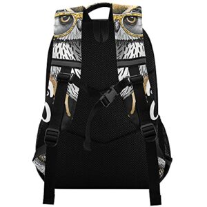 ALAZA Gold And Silver Owl Moon Quote Backpack Purse for Women Men Personalized Laptop Notebook Tablet School Bag Stylish Casual Daypack, 13 14 15.6 inch