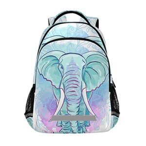 alaza watercolor elephant backpack purse for women men personalized laptop notebook tablet school bag stylish casual daypack, 13 14 15.6 inch