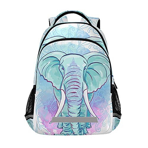 ALAZA Watercolor Elephant Backpack Purse for Women Men Personalized Laptop Notebook Tablet School Bag Stylish Casual Daypack, 13 14 15.6 inch