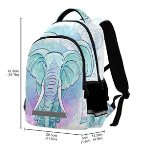 ALAZA Watercolor Elephant Backpack Purse for Women Men Personalized Laptop Notebook Tablet School Bag Stylish Casual Daypack, 13 14 15.6 inch