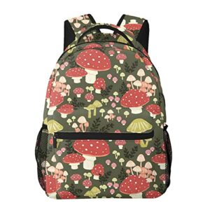 teery-yy backpack mushrooms pattern casual daypacks bag for mens womans girls boys teens, school laptop hiking travel daypack college bookbag
