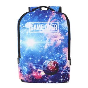 wscszs School Backpack Teenager Middle Book Bag for Boys and Girls (Universe)