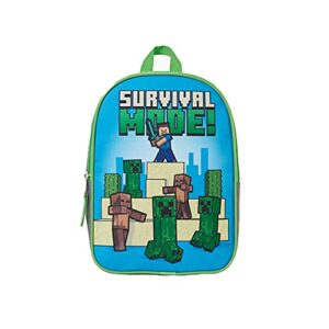 ralme mine craft “survival mode” mini backpack for kids & toddlers, 11 inch, boy or girl small backpack