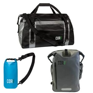 cor surf dry bag bundle 40l dry backpack | 60l dry duffel | 10l dry bag