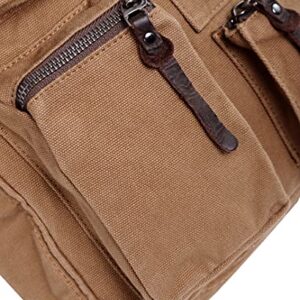 TSD Brand Ridge Valley Canvas Backpack (Camel)