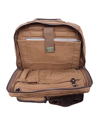 TSD Brand Ridge Valley Canvas Backpack (Camel)