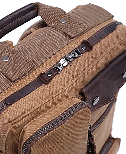 TSD Brand Ridge Valley Canvas Backpack (Camel)