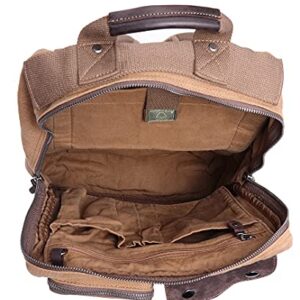 TSD Brand Ridge Valley Canvas Backpack (Camel)