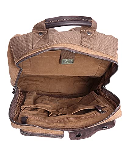 TSD Brand Ridge Valley Canvas Backpack (Camel)