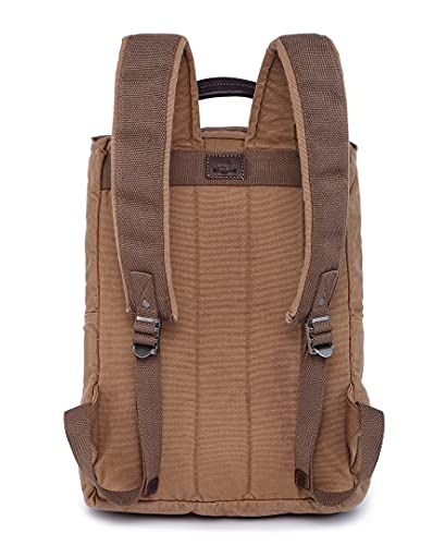 TSD Brand Ridge Valley Canvas Backpack (Camel)