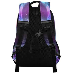 Wolf Starry galaxy School Backpack for Students Kids Portable Wide shoulder strap Bookbag for Middle School/High School/Teenagers/College Boys Girls Travel Sports Camping Daypack