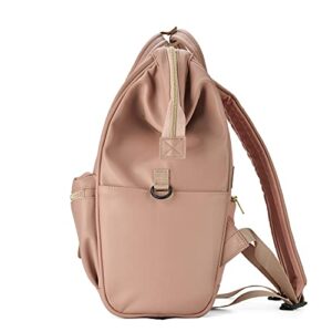 Kah&Kee Leather Backpack Diaper Bag Laptop Travel Doctor Teacher Bag For Women Man (Tan Pink II)